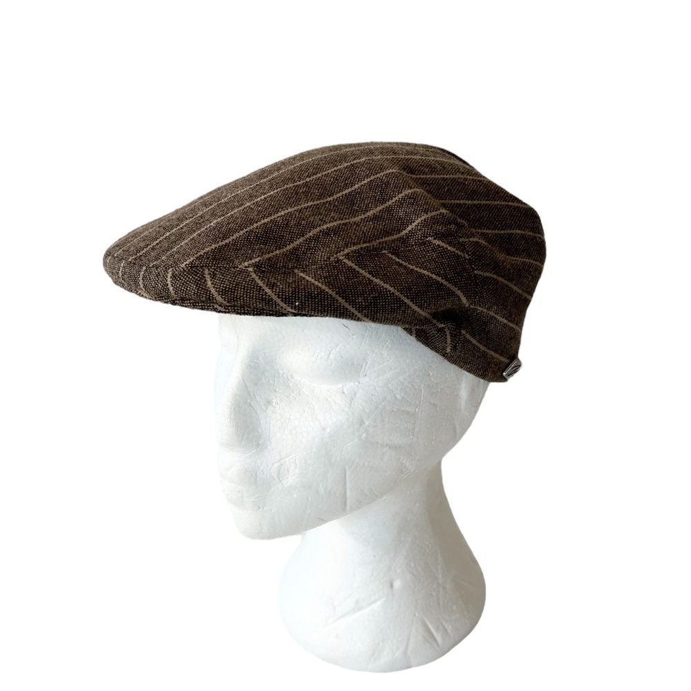 Bailey of Hollywood Brown Striped Flat Cap